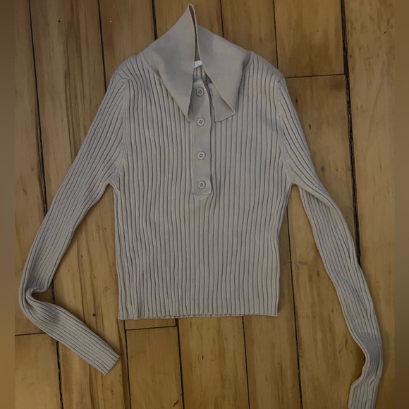 cream fitted collared shirt - Picture 1 of 3